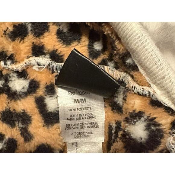 Pet Posse Fleece Leopard Print Pet Pajamas Size M - Picture 4 of 4